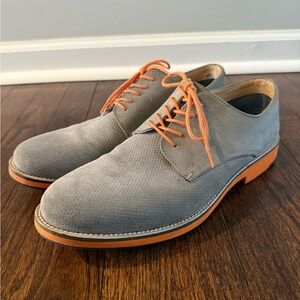 Aldo Gray Suede Derby Shoes with Orange Laces and Orange Sole